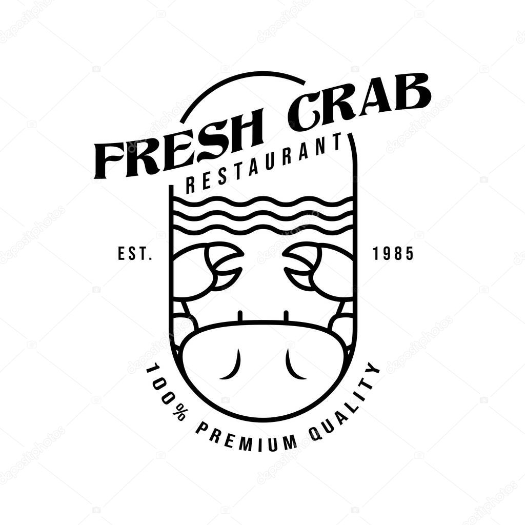 Fresh crab seafood restaurant vintage logo design