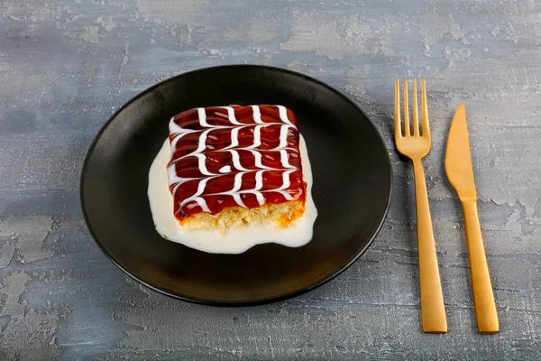 Trilece Tres Leches Cake Est Gâteau Éponge Dans Gâteau Beurre — Photo