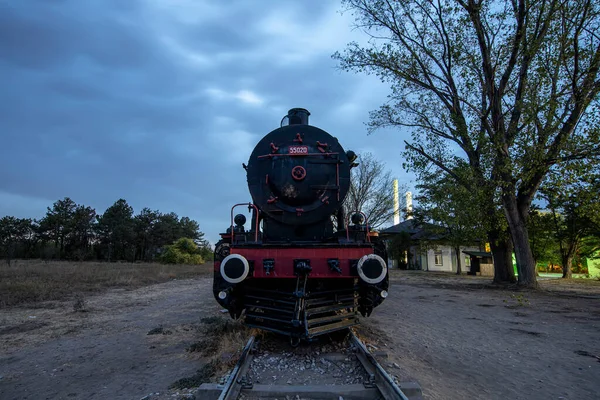 Bahnhof Edirne Karaagac Edirne Türkei Historische Dampflokomotive Wird Vor Dem — Stockfoto