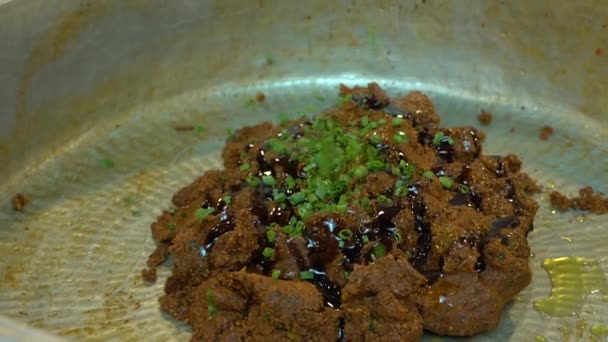 Cook Preparing Cigkofte Turkish Traditional Food Preparation Making Raw Meatballs — Stockvideo