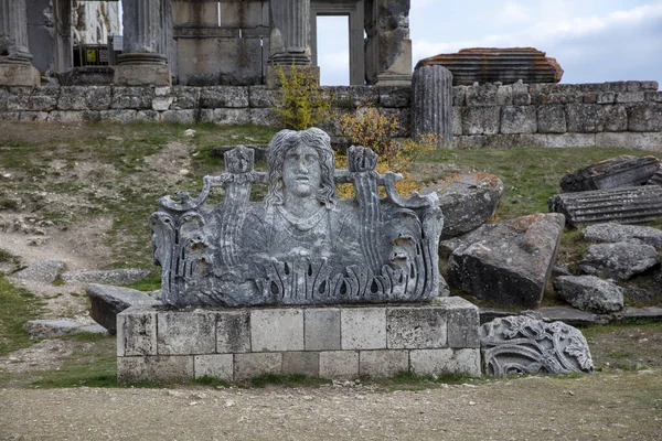 Die Ruinen Der Antiken Stadt Aizonai Mit Dem Zeus Tempel — Stockfoto