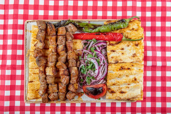 Турецька Кухня Смачна Сигрова Раковина Liver Skewer Turkish Ciger Shish — стокове фото