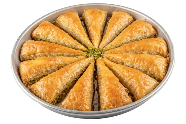 Wortelschijfje Baklava Baklava Met Pistache Turks Traditioneel Dessert Turkse Naam — Stockfoto