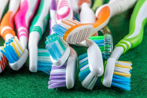 Different Multi Colored Toothbrushes Stock Images Morning Hygiene Concept Bathroom — Stock Photo, Image