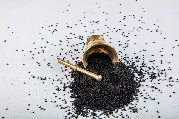 Nigella Sativa Seeds Also Known Black Cumin Kalo Jeera Kalonji — Stock Photo, Image