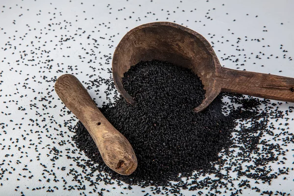 Nigella Sativa Seeds Also Known Black Cumin Kalo Jeera Kalonji — Stock Photo, Image