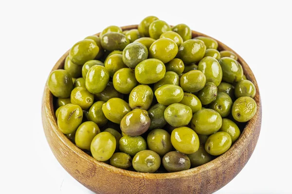 Olives Vertes Fruits Isolés Sur Fond Blanc Découpe — Photo