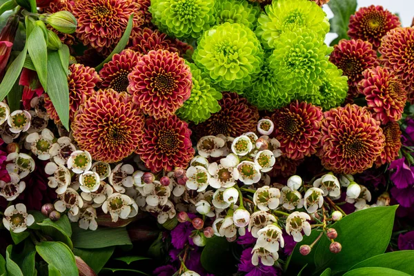 Fragmento Belo Buquê Flores Estúdio Buquê Flores Verão Fresco Tiro — Fotografia de Stock