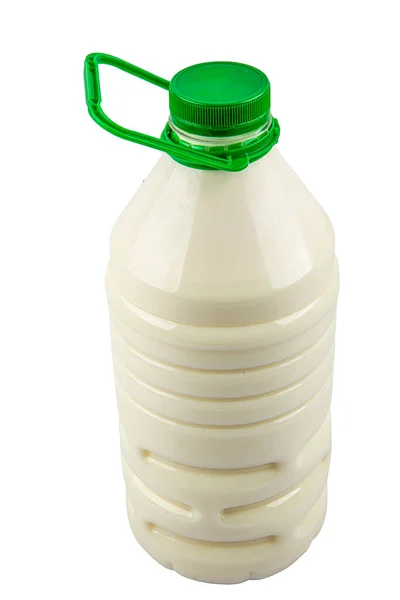 Täglich Milch Milchplastikflasche Isoliert Auf Weiß — Stockfoto