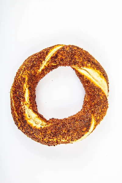 Bagel Turco Simit Gevrek Bagel Simit Turco Sfondo Isolato — Foto Stock