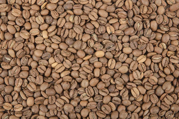 Kaffebönor Kaffebönor Utspridda Över Ytan Göra Olika Sorters Kaffe Kaffebakgrund — Stockfoto