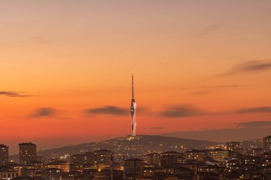 Camlica Hill, TV telecommunications tower (Kucuk Camlica TV-Radyo Kulesi) and observation decks Uskudar, Istanbul Turkey.