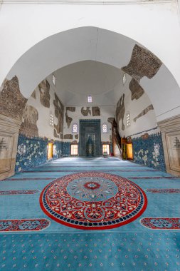 Edirne, Trkiye, May 05, 2024; The Muradiye Mosque is an Ottoman mosque built in the 15th century in Edirne, Turkiye.It is covered with mosaic ceramics. It was built by Murad II and completed in 1435.