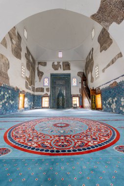 Edirne, Trkiye, May 05, 2024; The Muradiye Mosque is an Ottoman mosque built in the 15th century in Edirne, Turkiye.It is covered with mosaic ceramics. It was built by Murad II and completed in 1435.