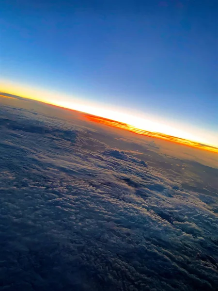 Coucher Soleil Ciel Sur Les Nuages Planète Terre — Photo