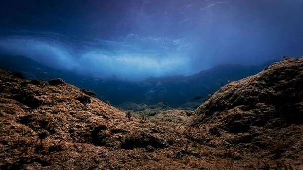 Beautiful Magic Underwater Waves Light Scuba Canary Islands Spain Atlantic — Stock Photo, Image