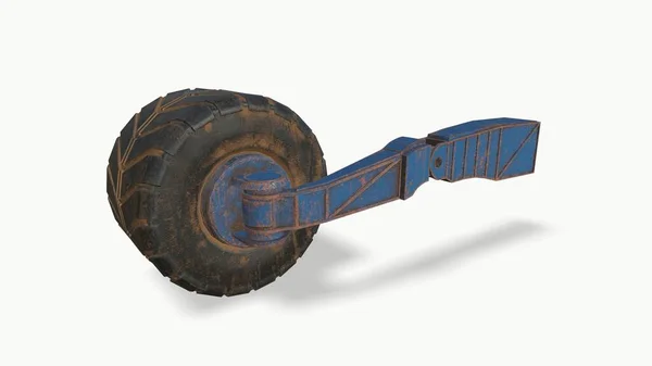 Beyaz arka planda kış lastiği tekerleği. Kırpma yolu dahil. 3d illüstrasyon 3d görüntüleme