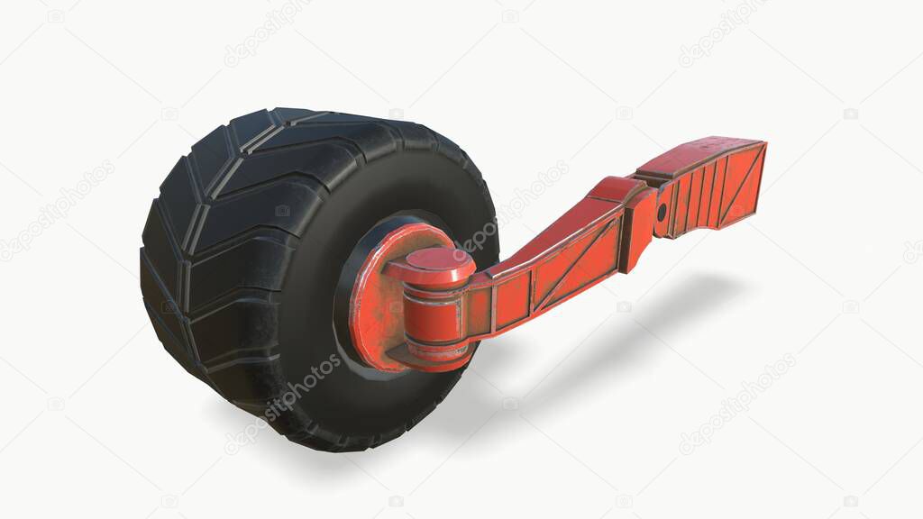Winter tyre Car wheel on white background. Clipping path included. 3d illustration 3d rendering