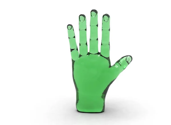 Zavřít ruku drží něco jako láhev nebo může izolovat na bílém pozadí 3D-ilustrace 3d-vykreslování — Stock fotografie