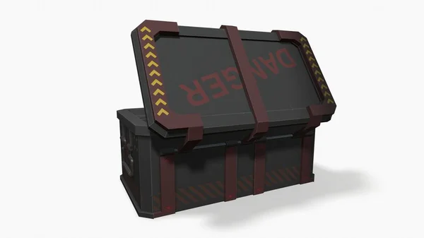 ( 영어 ) sci fi military box on white background ( 영어 ) 3d-illustration 3d-rendering — 스톡 사진