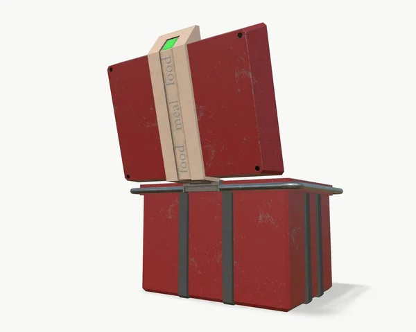 Caja de ciencia ficción contenedor de alimentos 3d-ilustración 3d-renderizado — Foto de Stock