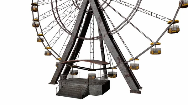 Oude Horror Ferris Wheel Illustratie Rendering — Stockfoto