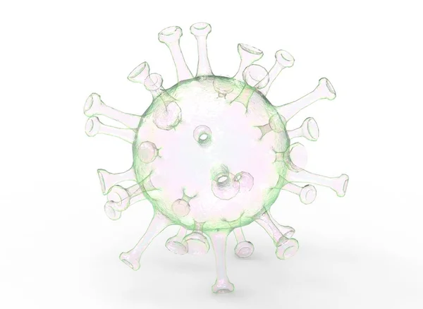 Virus Slizký Scuffs Ilustrace Rendering — Stock fotografie