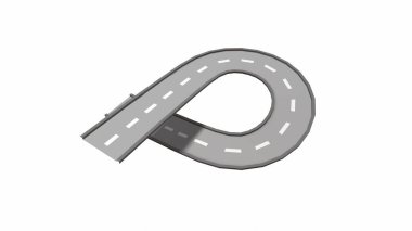 Farklı köşelerde yollar ve sokaklar 3 boyutlu oluşturma.