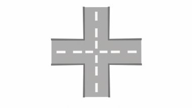 Farklı köşelerde yollar ve sokaklar 3 boyutlu oluşturma.