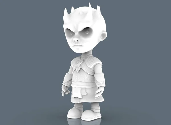 Персонаж мультфільму жахів білі блукачі білий фон 3D-рендерингу — стокове фото