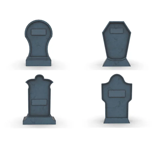 Tombstone White Background Rendering — Stock Photo, Image