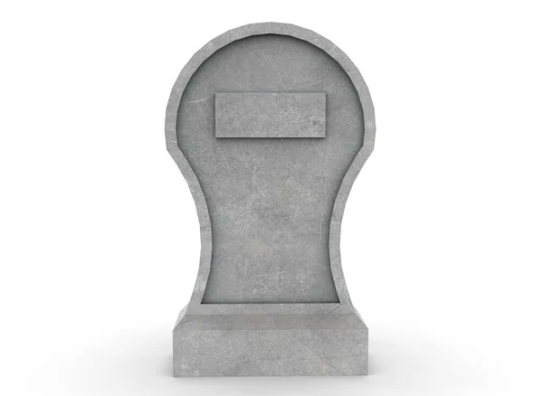 Надгробний Камінь Білому Тлі Рендерингу — стокове фото