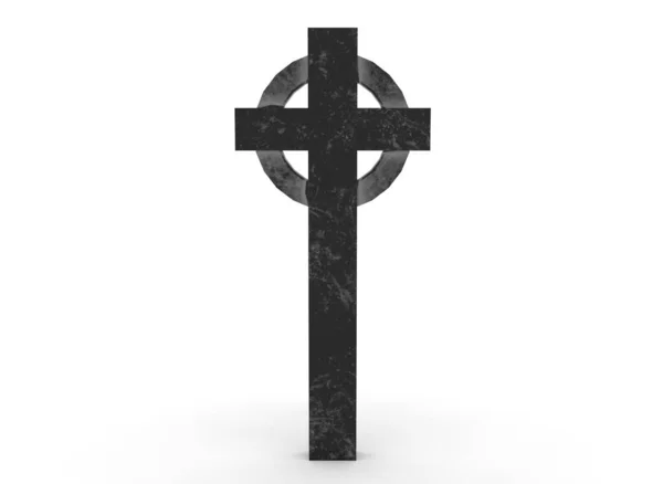 Croce Tomba Sfondo Bianco Rendering — Foto Stock