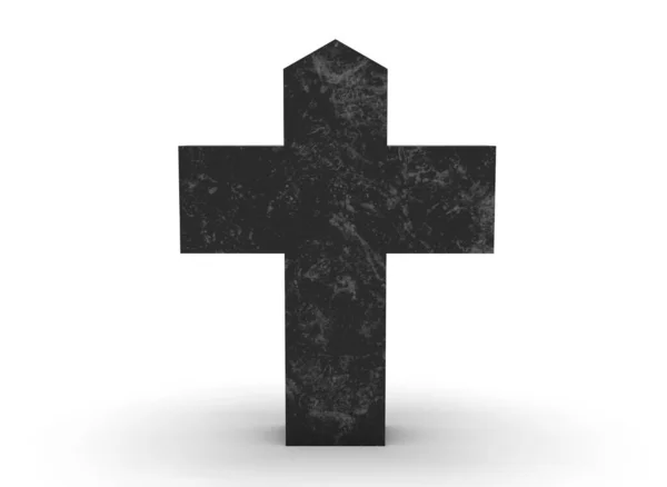 Grave Cross White Background Rendering — Stock Photo, Image