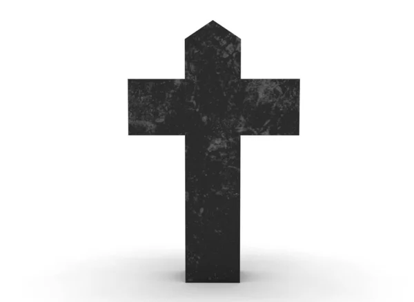 白い背景の上に墓クロス3Dレンダリング — ストック写真