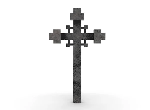 Beyaz Arkaplandaki Mezar Haçı Oluşturma — Stok fotoğraf