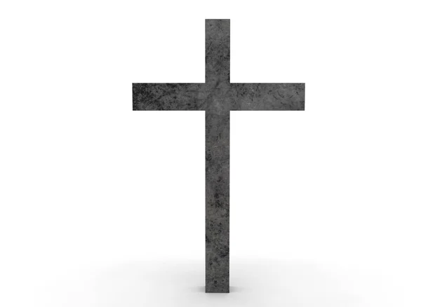 白い背景の上に墓クロス3Dレンダリング — ストック写真