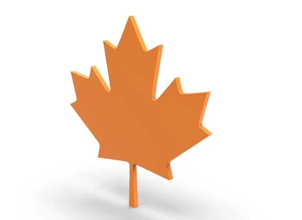 Canadian maple leaf on white bacground 3d-rendering — Stock Photo, Image