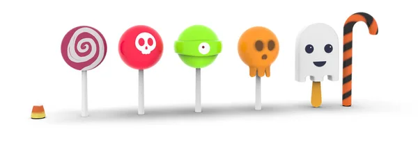 Snoep Lolly Voor Halloween Achtergrond Rendering — Stockfoto