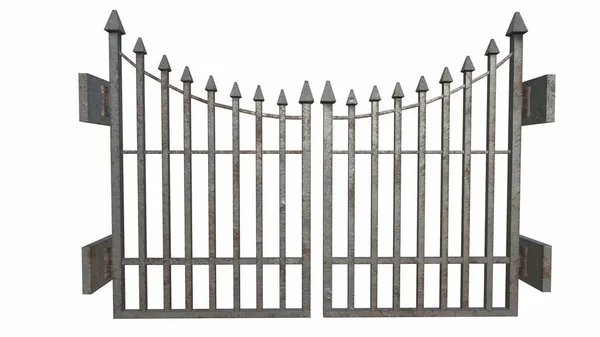 Fence White Background Rendering — Stock Photo, Image