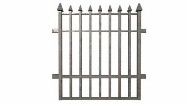 Beyaz arkaplanda eski çit 3D görüntüleme.