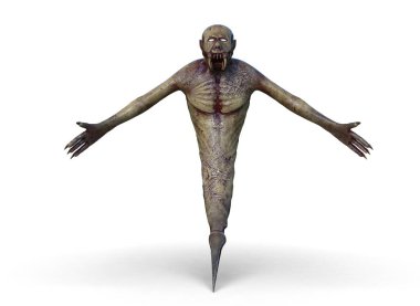 Arka planda mutant canavarlar var. 3D görüntüleme..