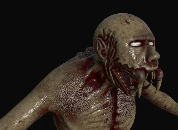 Zumbi na renderização 3d de fundo transparente