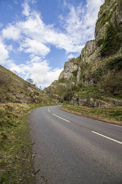 Cheddar Gorge Mendip Hills Somerset England Beautiful View Mountains Sunny — Stock Photo, Image