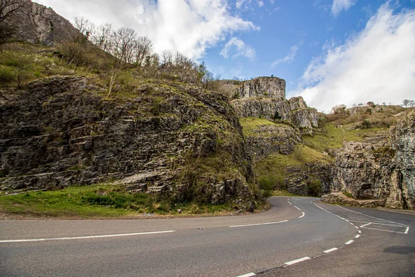 Cheile Cheddar Dealurile Mendip Somerset Anglia Vedere Frumoasă Din Munți — Fotografie, imagine de stoc