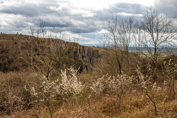 Cheddar Gorge Mendip Hills Somerset Anglie Krásný Výhled Hor Slunečného — Stock fotografie