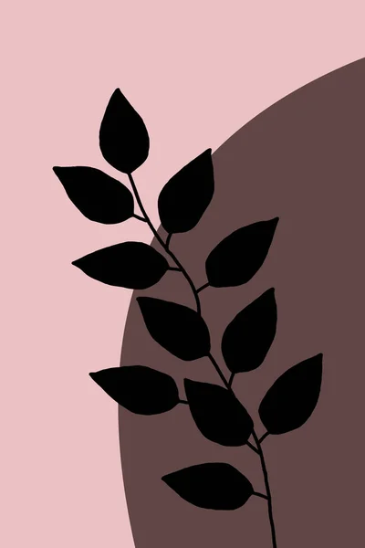 ミニマリスト印刷可能な植物イラスト 植物イラスト ホーム装飾 — ストック写真
