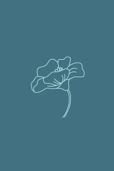 Minimalist Printable Botanical Illustration 가정의 — 스톡 사진