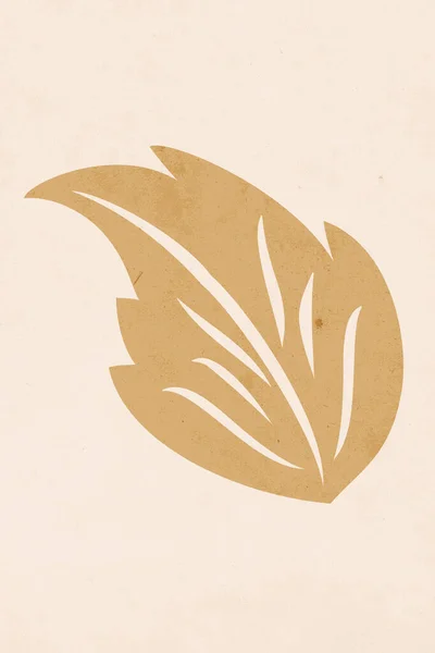 植物ポスター 現代美術のポスター カバー ミニマリストと自然壁の芸術のための抽象的なパターン ヴィンテージの背景に植物 — ストック写真