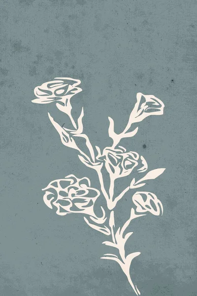 ミニマルなイラスト 植物壁アート ニュートラルアーストーン ポスターやカバーのエレガントな色 イラストの花 ヴィンテージ カバー ソーシャルメディアのためのデザイン — ストック写真